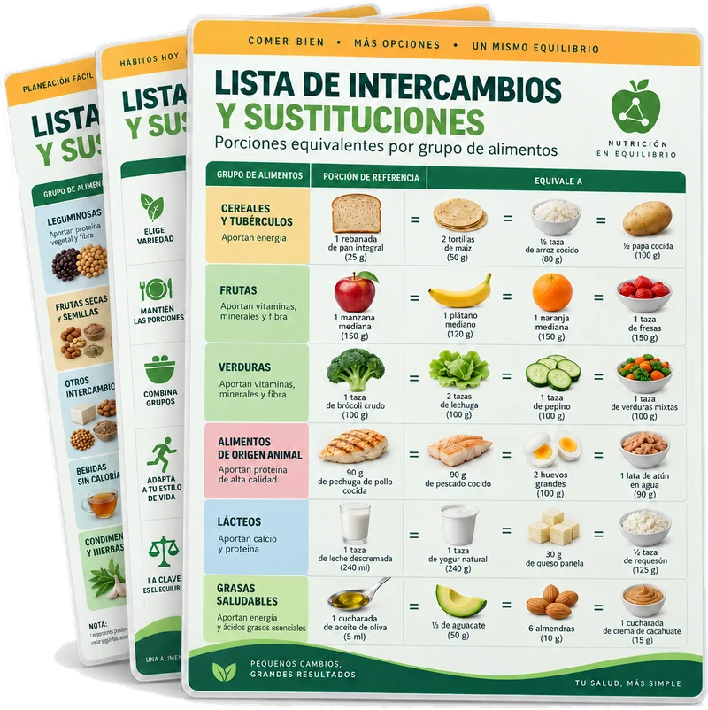 Lista de Intercambios y Sustituciones